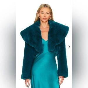 Lovers & Friends Dark Teal MayFair Cropped Jacket XXS